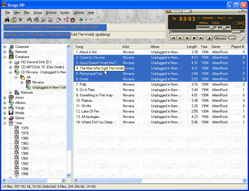 Screenshot - Songs-DB at work