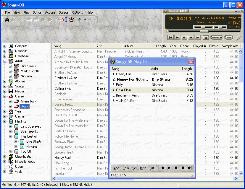 Main application screen with the playlist
